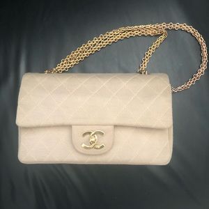 Chanel Cotton Bijoux Chain Double Flap Vintage Bag